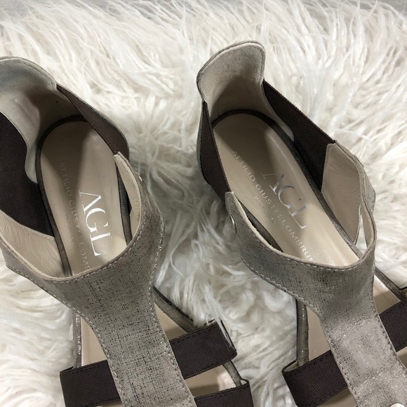 ATTILIO GIUSTILLE LEOMBRUNI - AGL - SIZE 7 / 37 - BROWN METALLIC SANDALS S3 - Picture 5 of 16